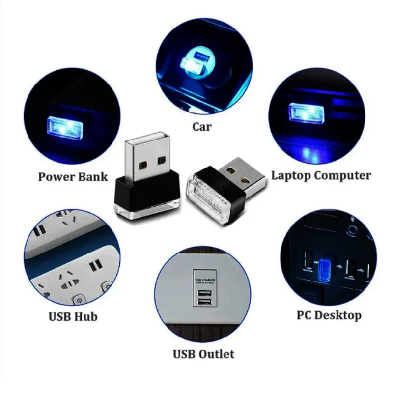 Lampu Suasana Interior Mobil Mini Lampu LED USB Lampu Mobil PC Dekorasi Mobil Lampu Plug and Play Lampu Dekorasi Pencahayaan