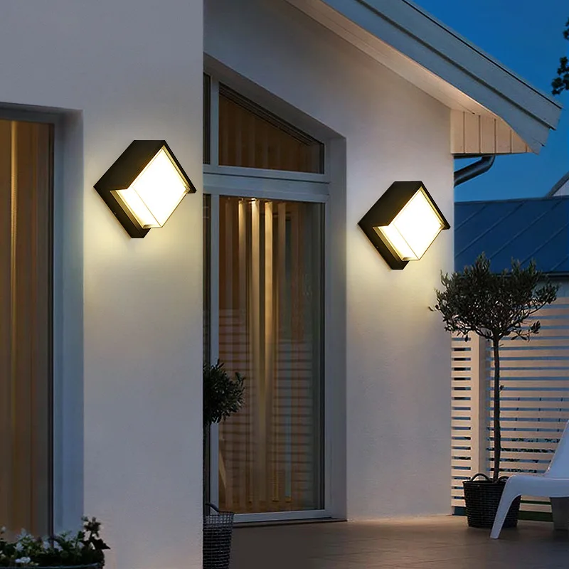 RGB Smart Outdoor Wall Light, LED Color Changing Front Porch Ceiling Fixture, 15W, 2700K-6500K, IP66 impermeabile Dimmable Outdoor Porch Light Wall