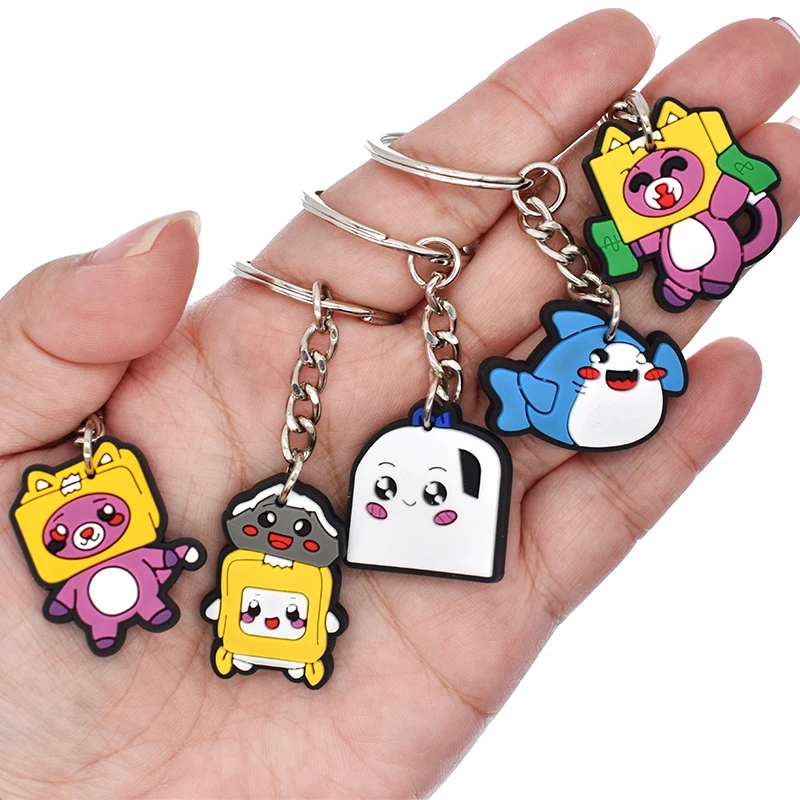 1PCS PVC Keychain Lanky Box Key Rings Lanky Box Key Holders Fit Adult Car Keys Gift Trinkets