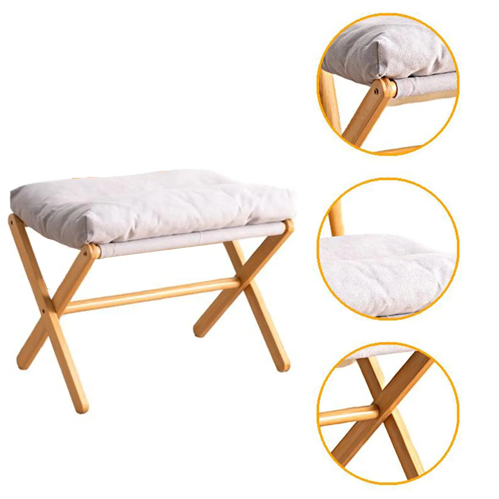 Vanity Stool Portable Accessories Desk Leg Rest Foldable Desk Step Ottoman Rest Stool for Living Room Bedroom Sofa Bed Side Work