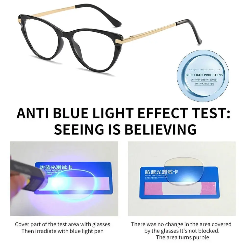 Eye Protection Anti-Blue Light Glasses Blue Ray Blocking Ultralight Round Eyeglasses Metal PC Optical Spectacle Eyeglass Office