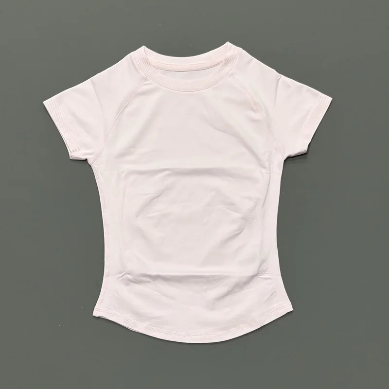 Sporttop met korte mouwen Dames Running Sport T-shirt Zomer Korte mouw Ronde hals Ademend Rekbaar Gym Yoga Fitness Top