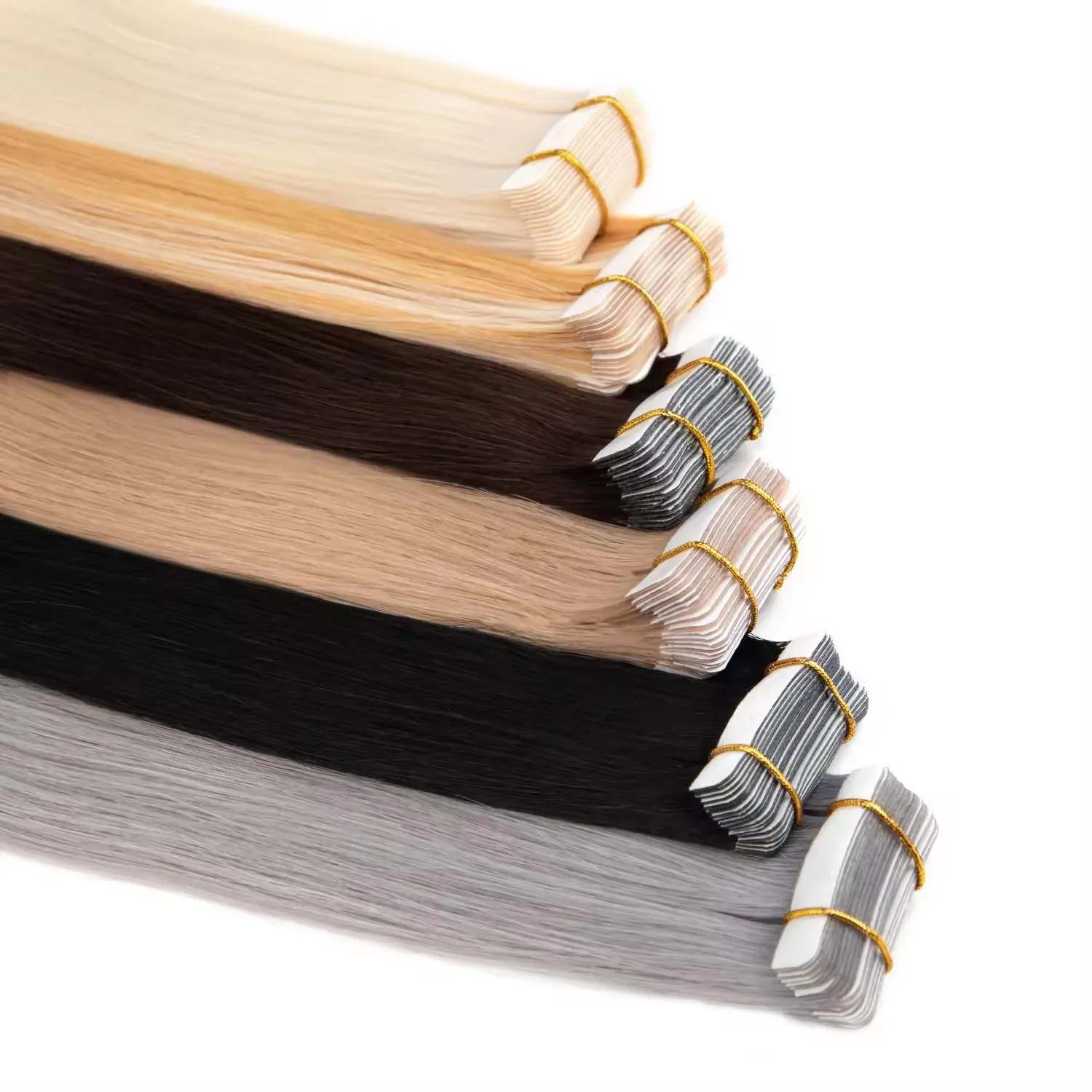 34inch Long Straight Tape in Hair Extensions 100% Human Hair Brazilian Remy Human Hair #613 Straight Seamless Skin Weft Tape In