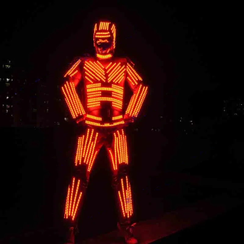 LED lumious LED lighting kryoman robot costumes suits on stage night club circus theatre