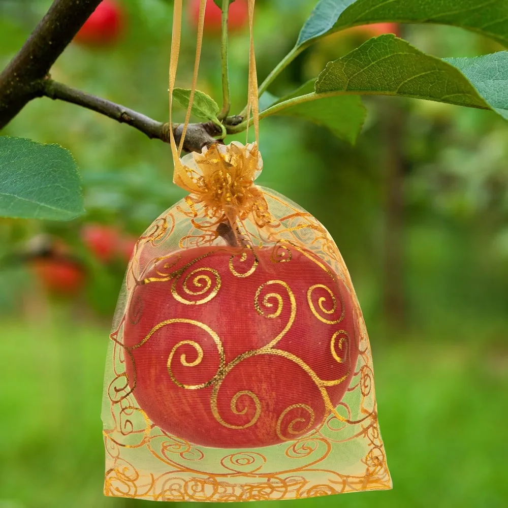 أكياس الحلوى الذهبية اللامعة القابلة للسحب من الأورجانزا لتغليف المجوهرات وعطلات الكريسماس وحفلات الزفاف وأعياد الميلاد وحقيبة تغليف الهدايا