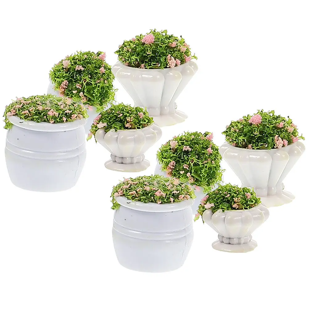 

8Pcs Miniature Landscape Flower Bed Green Plant Ornament Simulation DIY Scenery Small Garden Decoration Artificial Plant