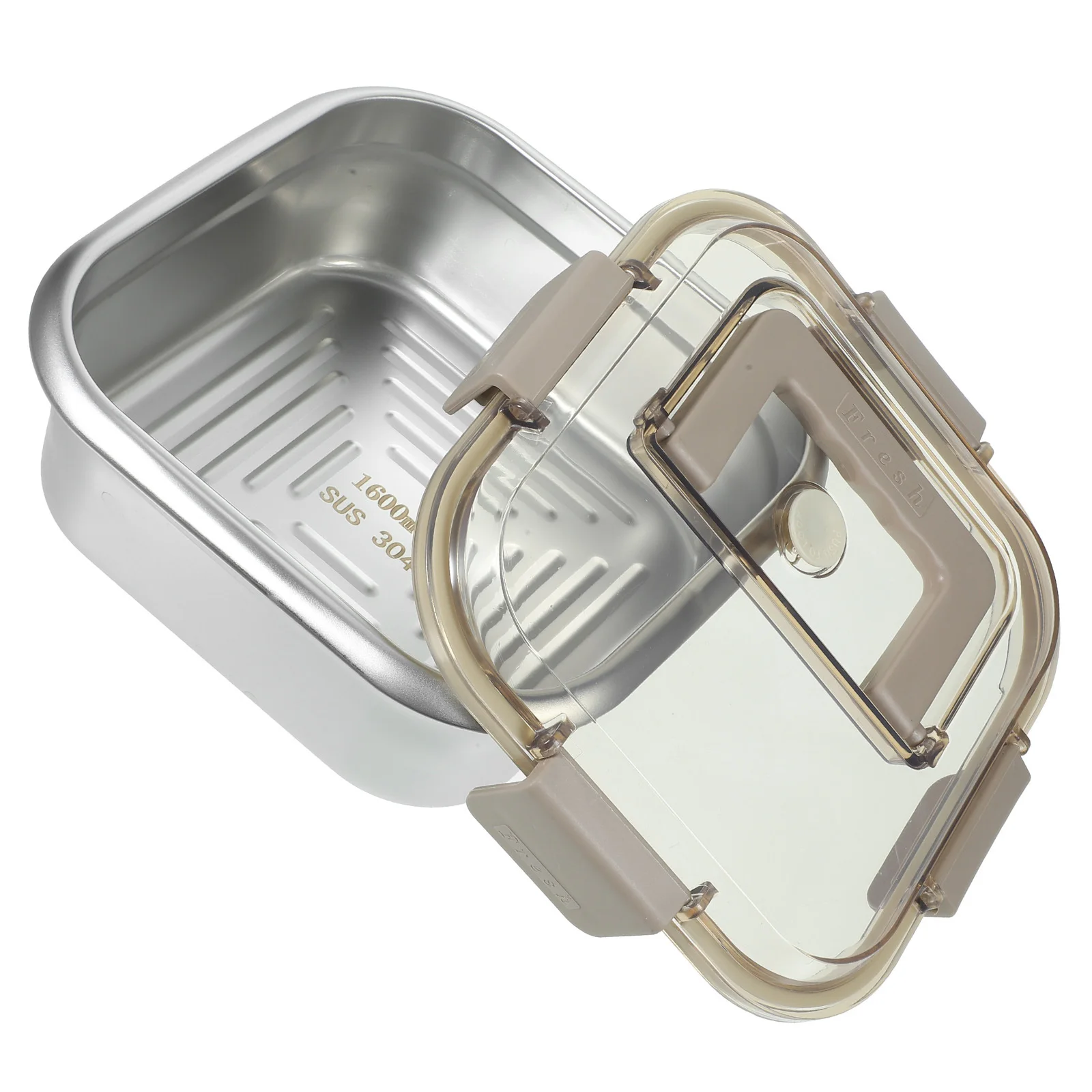 

Контейнер для еды из нержавеющей стали, 1600 мл, крышка, ручка, ящик для хранения в холодильнике, органайзер для хранения свежих фруктов и овощей