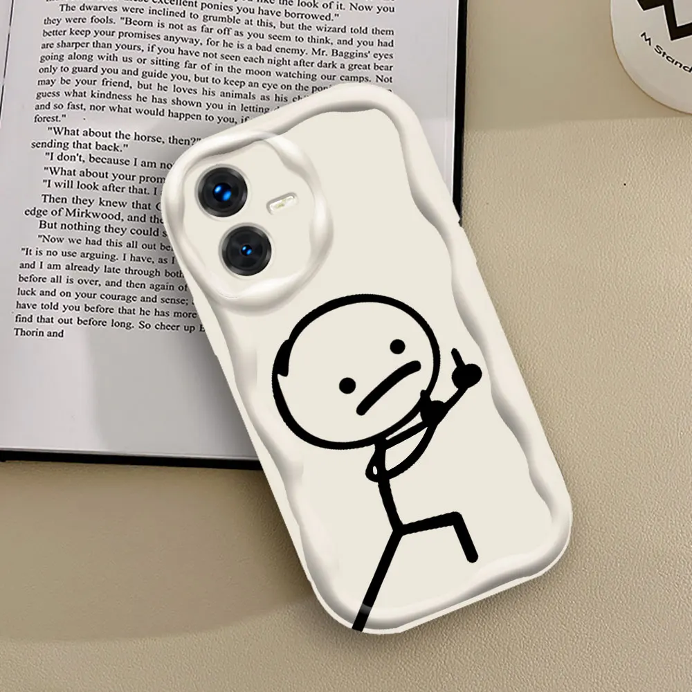 Funny Matchman Middle Finger Cute Man Case For VIVO Y100 Y93 Y91 Y85 Y78 Y77 Y76 Y73 Y50 Y36 Y35 Y28 Y22S Y21 Y21T Y20 Y19 Cover