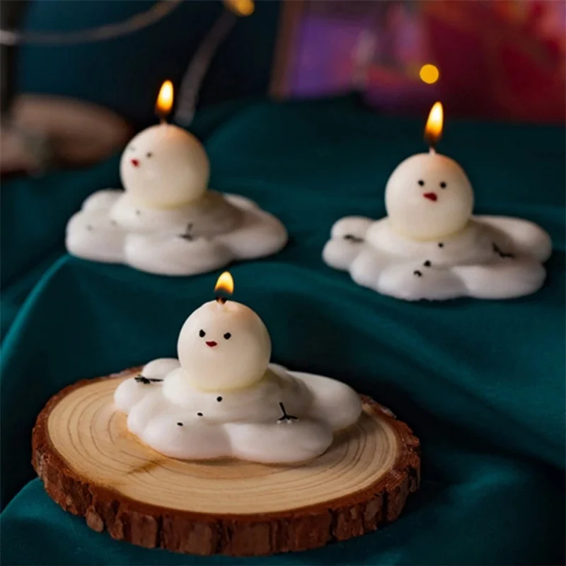 Melt Snowman Candle Silicone Molds Cartoon Cloud Sunny Doll Plaster Resin Making Tool Christmas Handmade Soap Mould Gifts