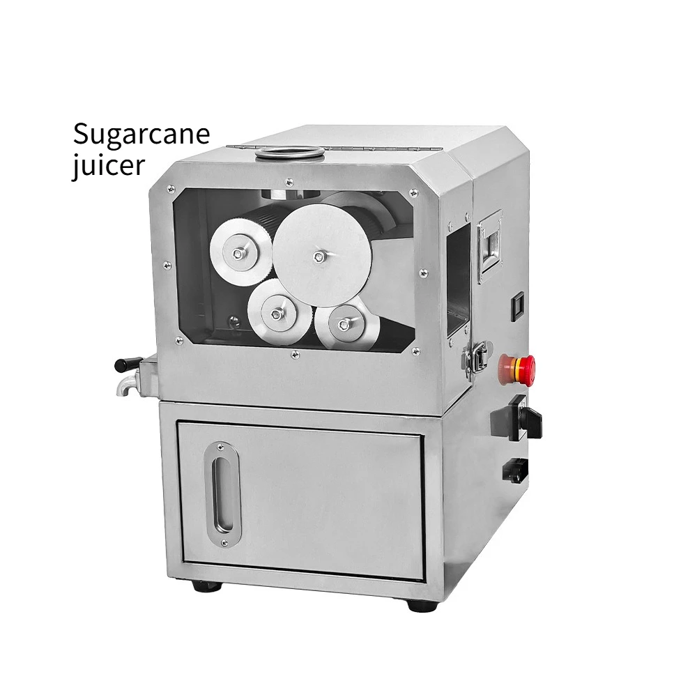 Four Roller Automatic Sugarcane Juicer Stainless Steel Commercial Use Portable for Juice Bar Stall Dual Power Battery Operation