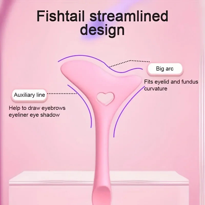 1 ピンクのメイクアップガイド - 多機能のハート型アイライナー・リップスティックテンプレート、初心者向けの迅速かつ簡単な塗布ツール