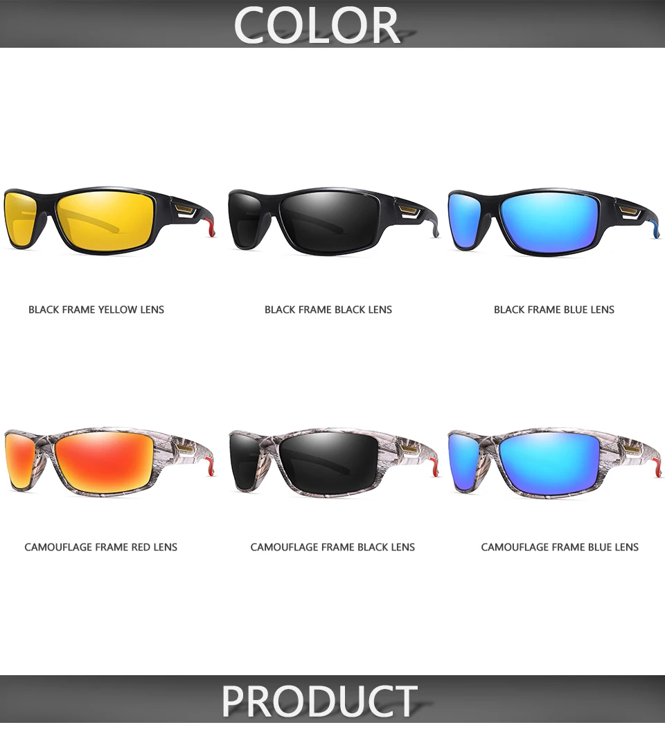 Polarisierte Angel-Sonnenbrille für Herren, Camo, Militärstil, Festival-Geschenke, UV400, zum Radfahren, Reiten, Laufen, Angeln und Fahren – Detail 3