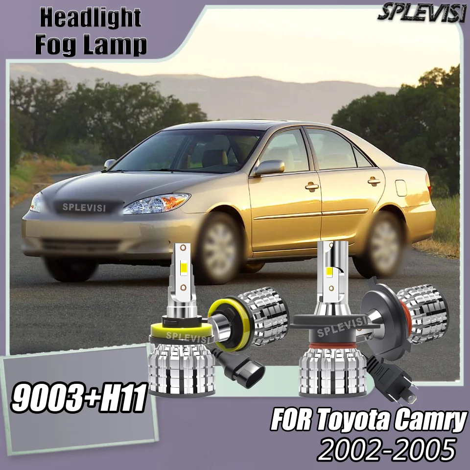 

LED 3-Year Warranty H4 H11 Combo 6000K White Halo Headlight Fog Lamp For Toyota Camry 2002 2003 2004 2005 350% Brighter Chips