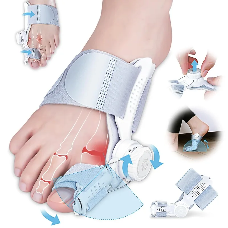 Bunion Splint Foot Hallux Valgus Braces Rotatable Big Toe Separator Straightener Adjustable Pedicure Finger Toe Adjuster Unisex