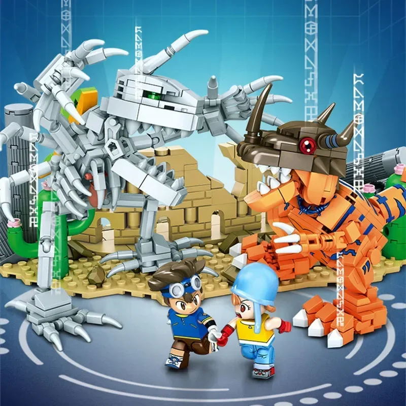 Genuine SEMBO BLOCK Digimon Adventure building blocks Greymon model GARURUMON ornaments classic anime boy toy birthday gift