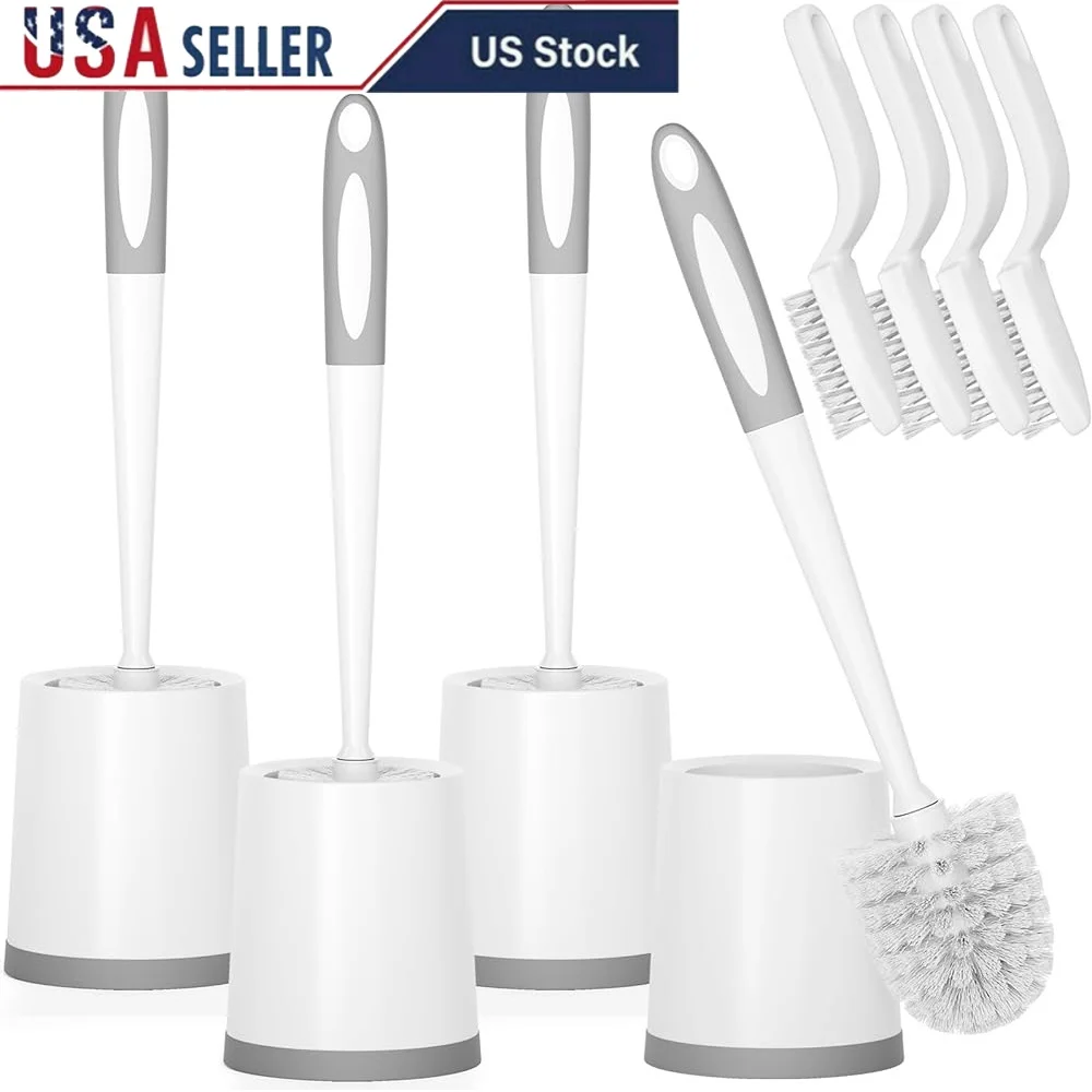 

Набор держателей для туалетной щетки, 4 шт., щетки для чистки ванной комнаты, щетка для затирки, силиконовая подставка, щетка для унитаза, предметы первой необходимости