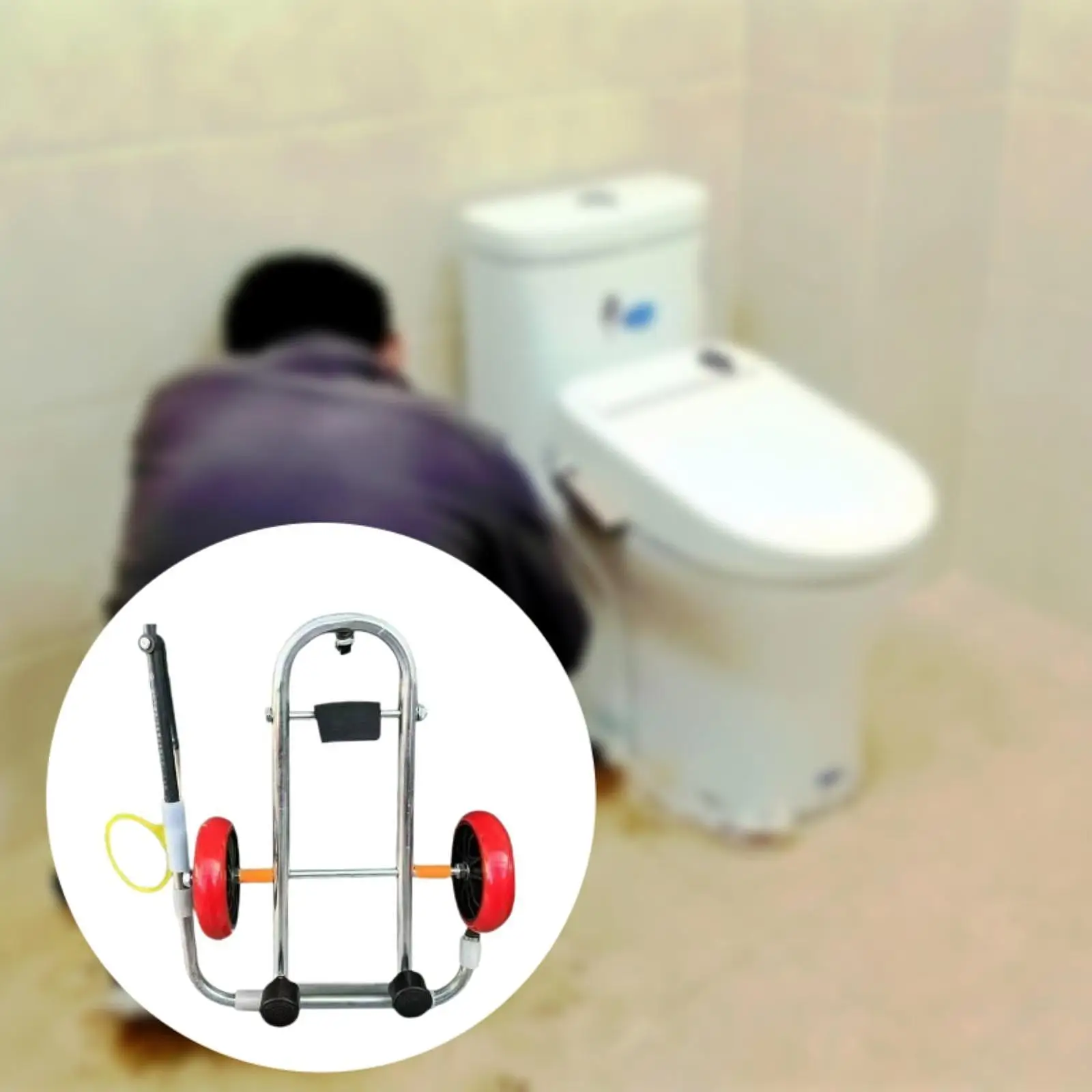 

Toilet Cart Jack Sturdy Heavy Duty Toilet Lifter Compact Foldable Toilet Dolly Lift for Moving Repairing Installing Toilets
