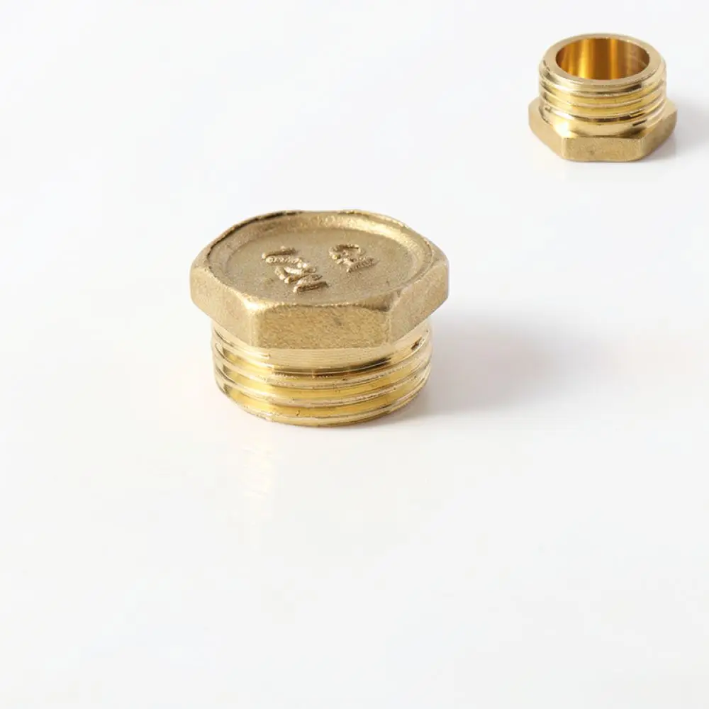Solid Brass Threaded Pipe Plug Male Water Plumbing Fitting Seal Connector Cap For Domestic Industrial Pipes