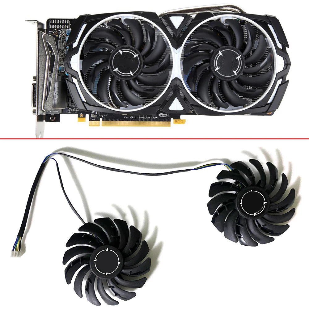 

Copy Cooling Fan 85MM 4PIN PLD09210S12HH For MSI RX 470 480 570 580 ARMOR Graphics fans