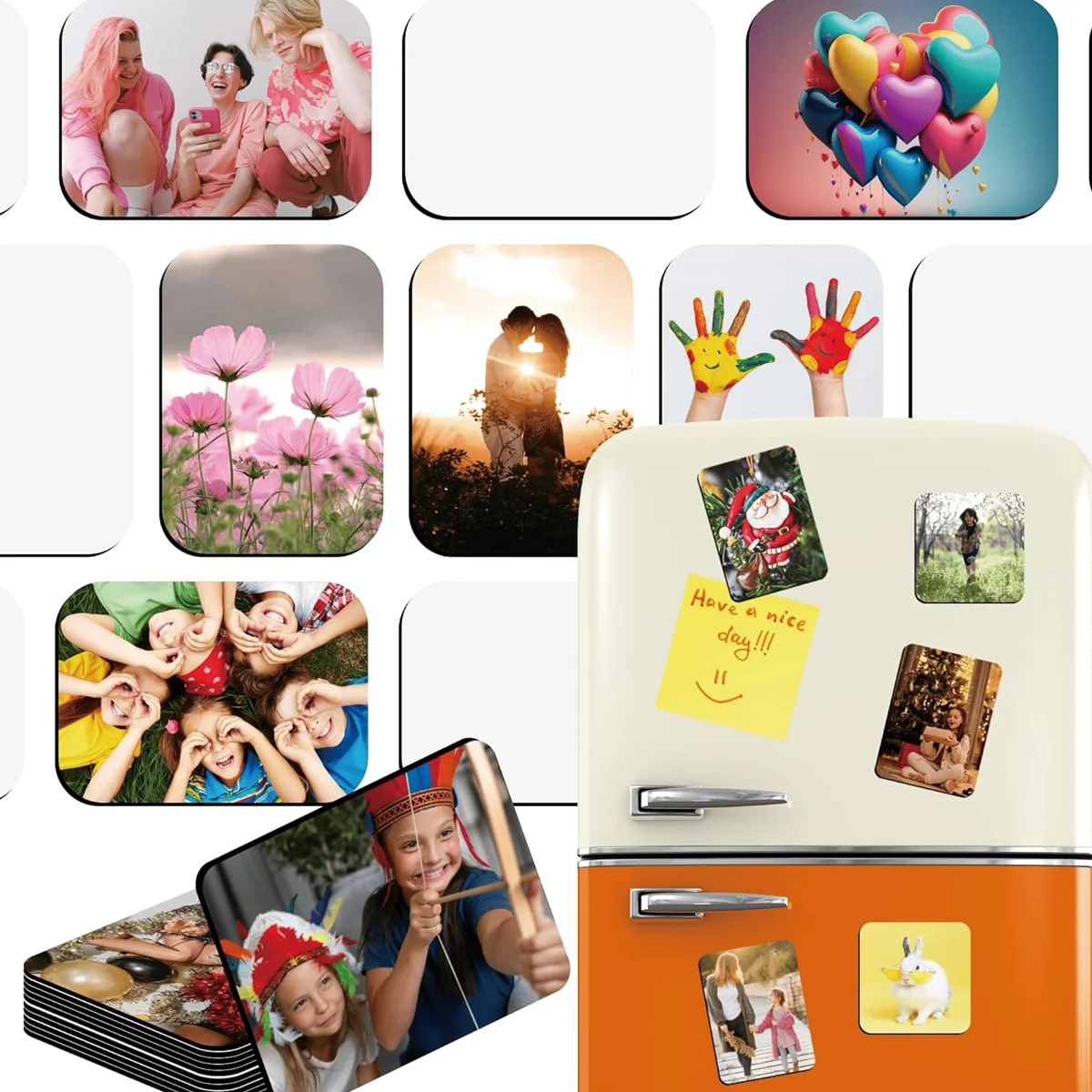 Customizable fridge magnets, unique personalized gifts, the ideal choice for family, mother, and wife
