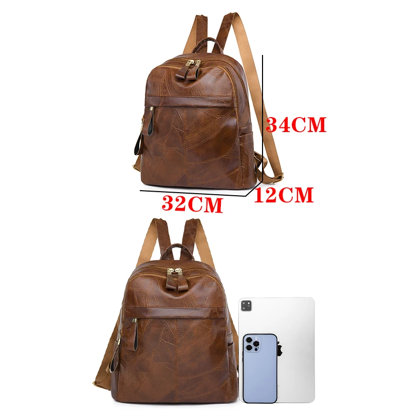 New Luxury Designer Brand Women's Backpack 2024 Large Capacity Travel Backpacks Soft Leather Women's Retro Knapsack Mochilas Sac