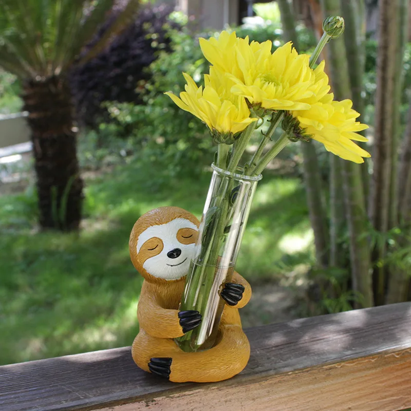 

‌Sloth Resin Flower Holder - Minimalist Desk Decor for Home & Office‌