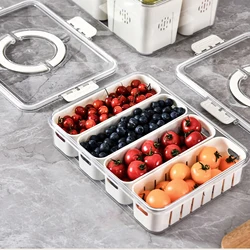 New Preservation Box Refrigerator Storage Box Refrigerated Portable Vegetable Fruit Container Fridge Leakproof Drain Organizer