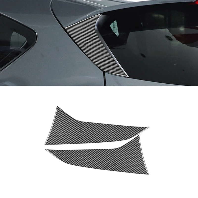 

For Subaru Crosstrek 2024 2025 Carbon Fiber Car Rear Tailgate Triangle C-Pillar Tail Wing Trim Stickers Accessories