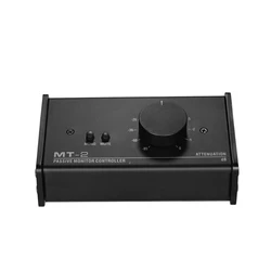 Passive Monitor Controller with XLR 3.5mm in ear Audio Inputs Outputs Supports Attenuation Control Mute Function Tools