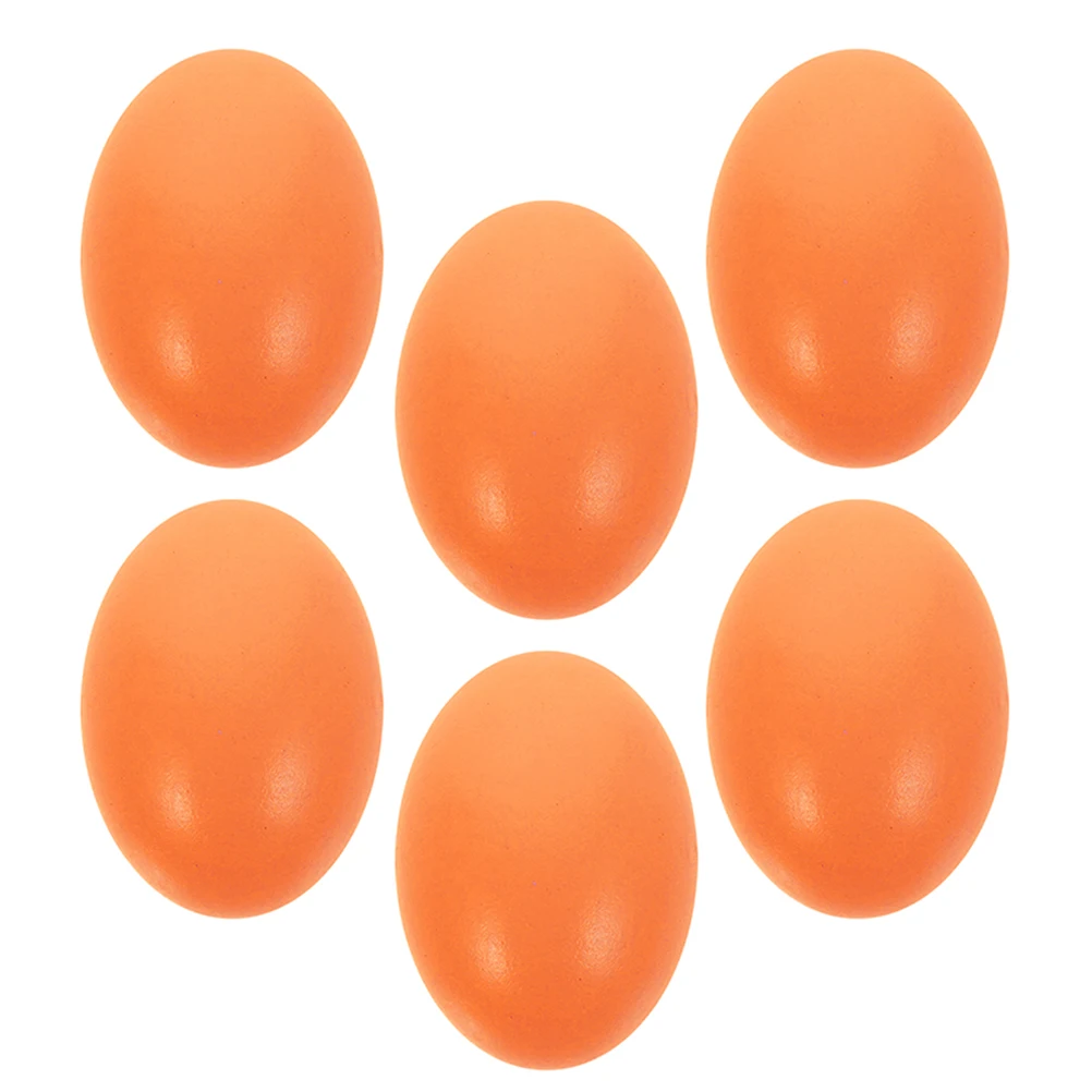 6 Pcs DIY 페인트 계란 빈 나무 색칠 키트 낙서 치킨 코옵 액세서리 가짜 가짜 장식 더미 어린이