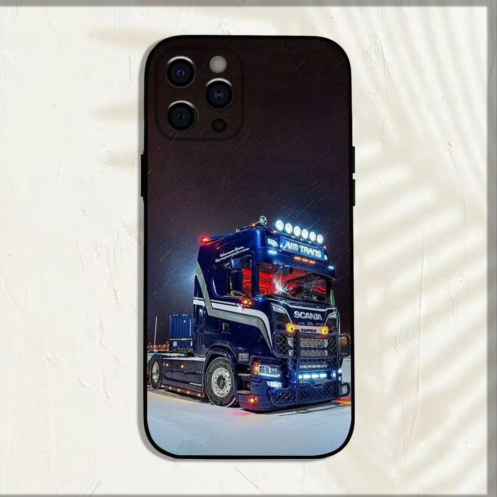 Trucks SA-AB Phone Case For Apple iPhone 15,14,13,12,11,Pro,X,XS,Max,XR,Plus,Mini S-SCANIAES Soft Black Cover