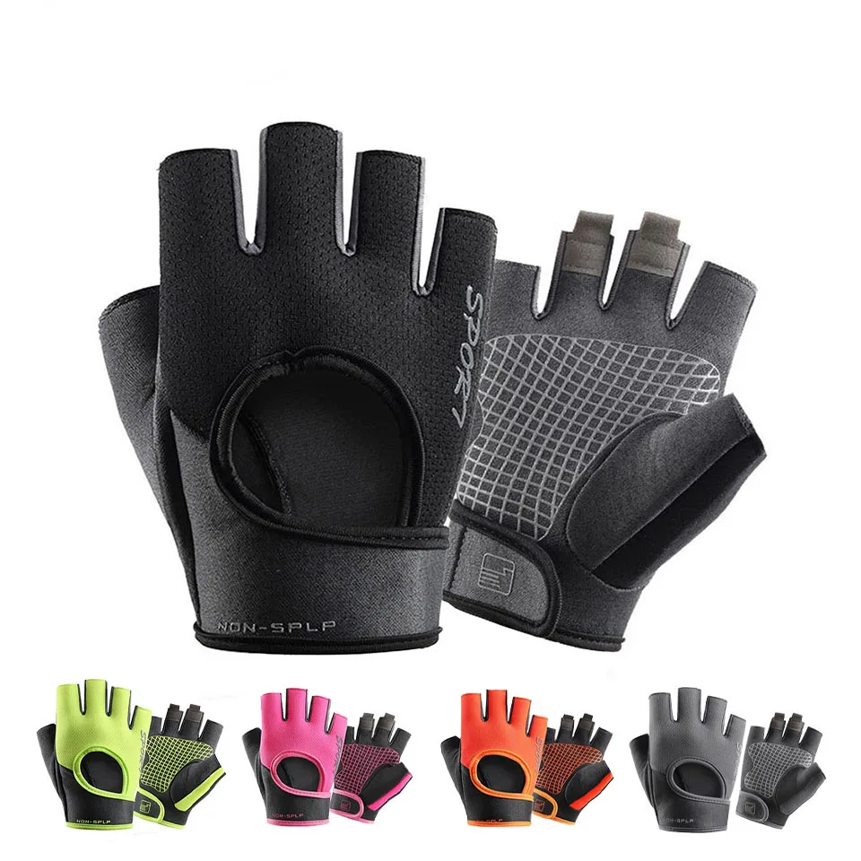 Radfahren Sport Handschuhe Atmungsaktive Anti-rutsch Halbe Finger MTB Fahrrad Handschuhe Schweiß Absorbieren Elastische Fitness Sport Training Gym Handschuhe