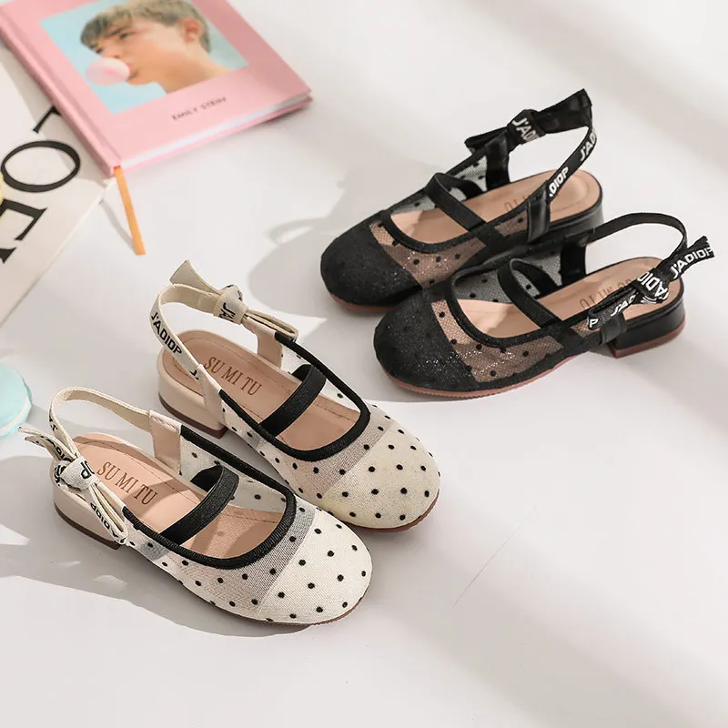 

Girls Children's Summer Sandals Kids Princess Shoes Ballroom Performance Party Dress Shoes Breathable Soft Sole Non-slip Student