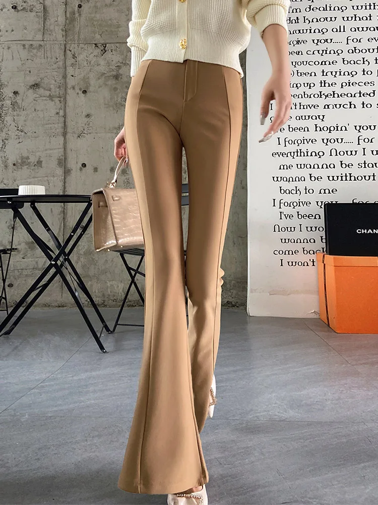 DABUWAWA TTienda Vestidos Elegantes Para Mujeres Knitted Flare Pants Draped legging Women American Retro Empire Y2k DA1ALP003