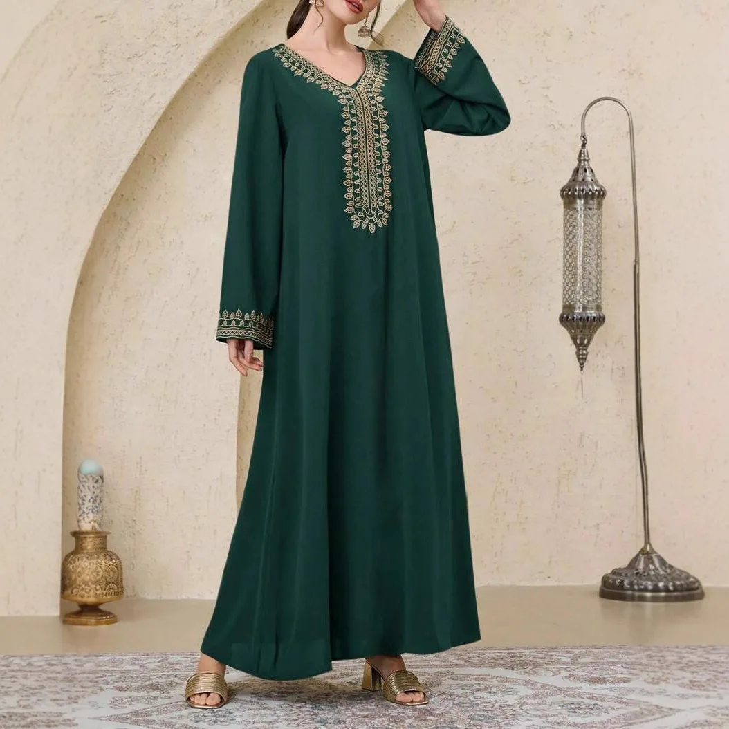 

New Turkish fashion embroidered elegant long women's dress