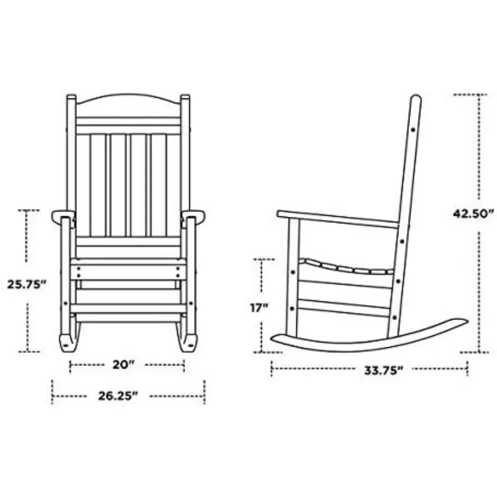 POLYWOOD R100BL Presidential Rocking Chair, Black USA