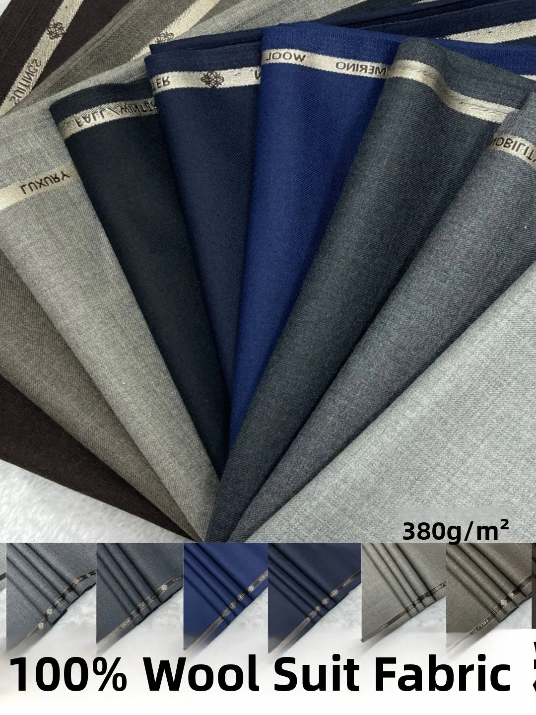 

Thiened Pure Color Woolen Suiting Fabric for Spring Autumn Winter Cusized Cus-Made Clothing And Pants Material