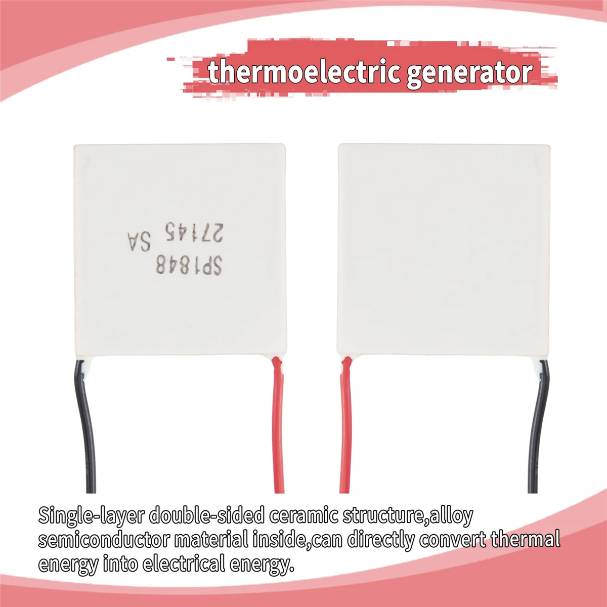 Thermoelectric Peltier Module, High Temperature Thermoelectric Power Generator Peltier TEG 150Celsius,White 40X40mm F