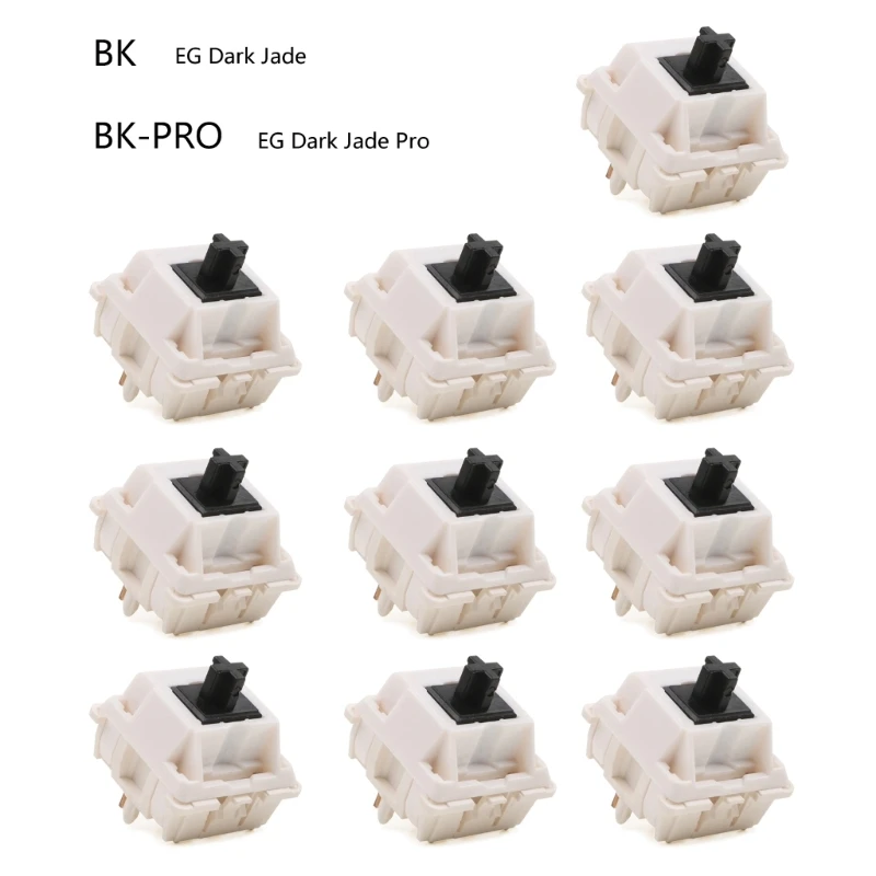 

D7YC 10PCS Everglide Dark Jade / Pro Switch 5 Pin 50g Tactile Mechanical Switch PBT Housing Black POM Stem Gold-plated Spring