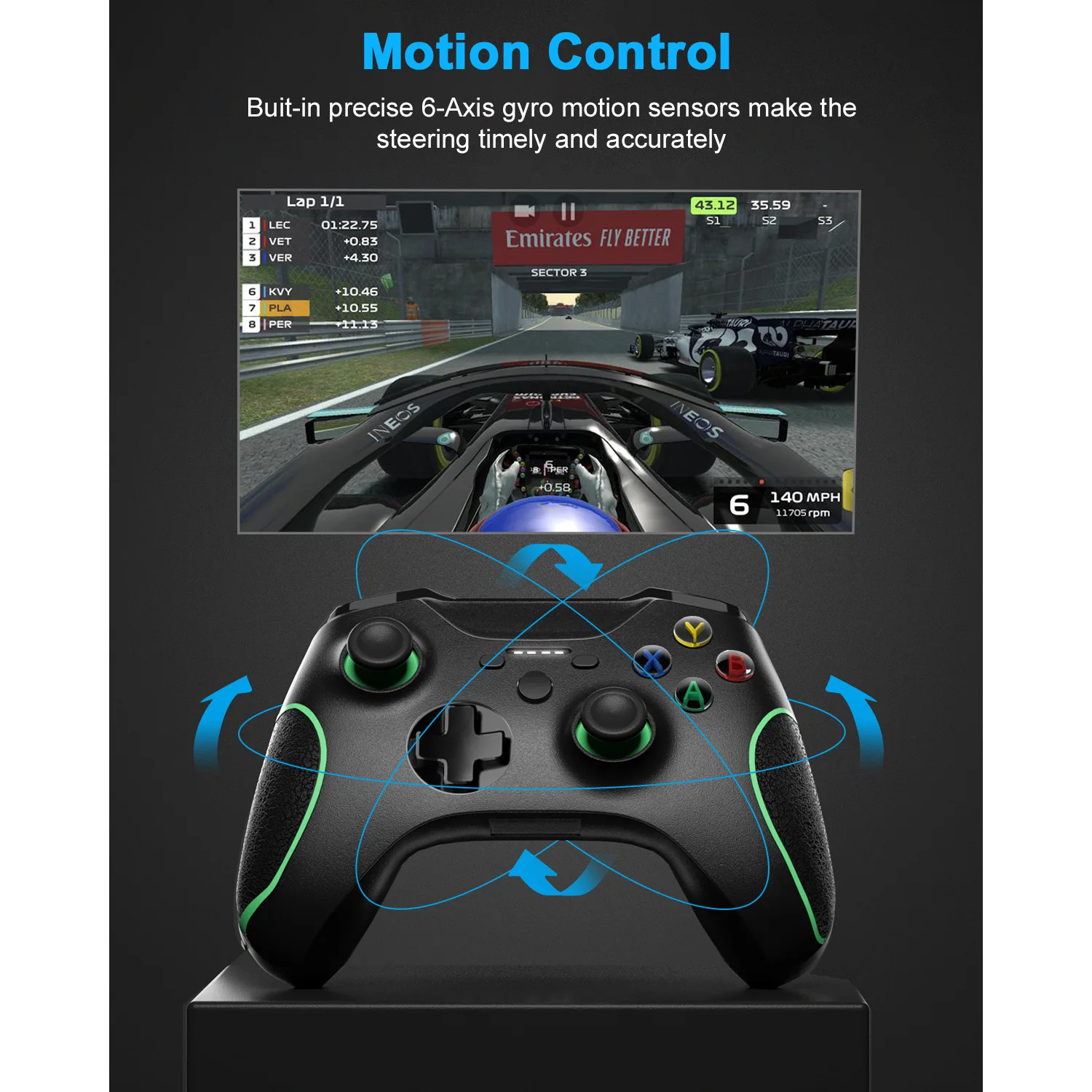 Controller Wireless Xbox One 2.4GHz per PC/PS3/Smart Phone Controller Android/Steam con doppia vibrazione e 600mAh integrato