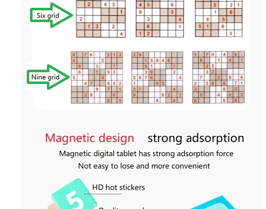 Sudoku Game 4 in 1 Magnetic Wooden Sudoku Game Book Preschool Early Learning Kids Educational Math Toy Puzzle Gift Sudoku