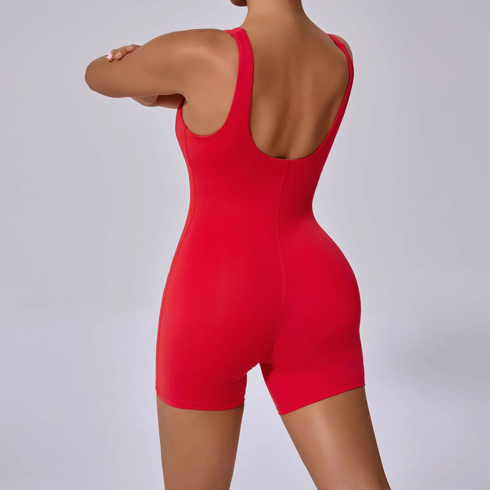 

Summer New Female Short Jumpsuit One Pieces Bodysuit Body Sexy Clothes for Women Gym Playsuits Yoga Overalls Sportswear Red
