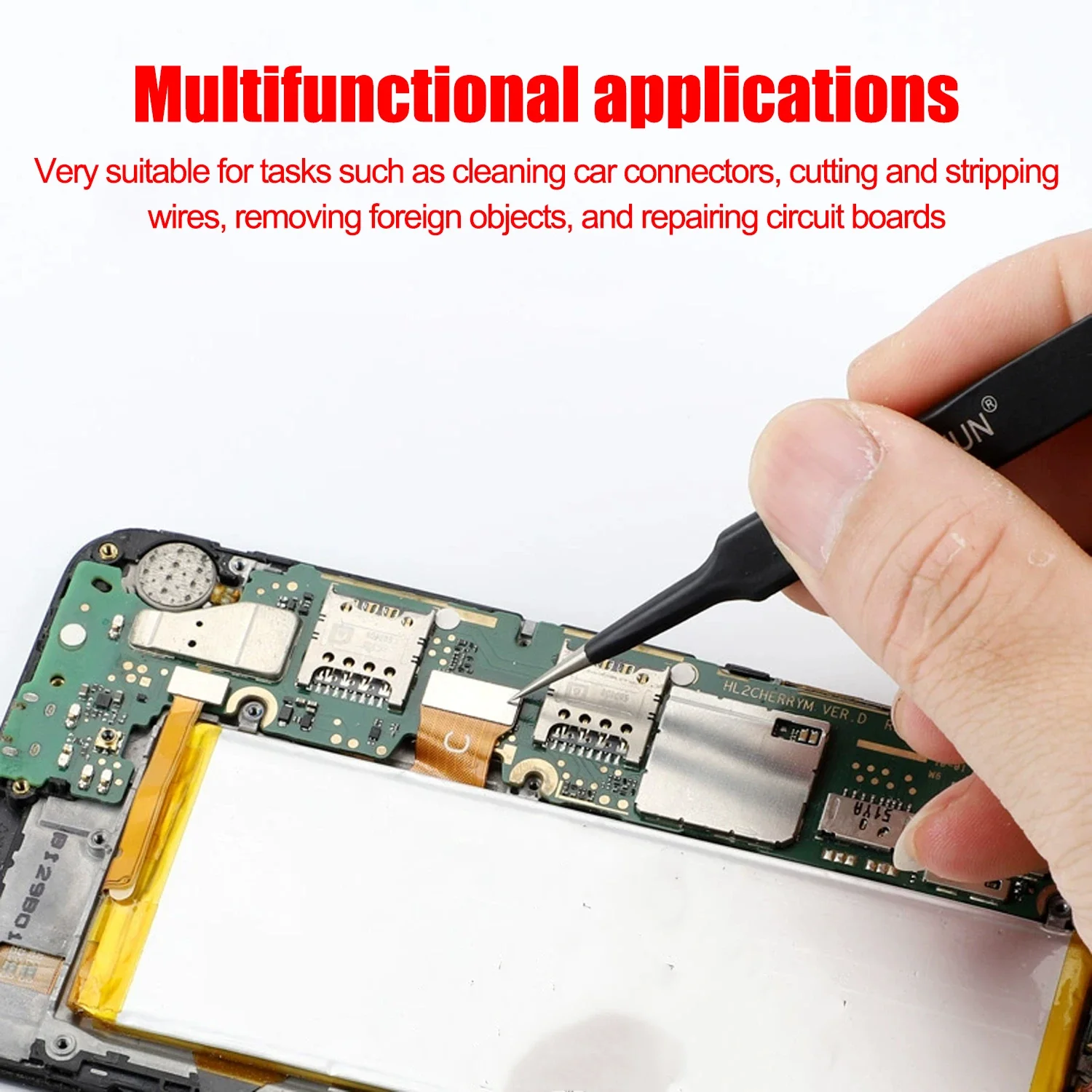 1-6Pcs Precision Tweezers Set ESD Anti-Static Stainless Steel Tweezers Repair Tools for Electronics Repair Soldering Craft Tools image 5