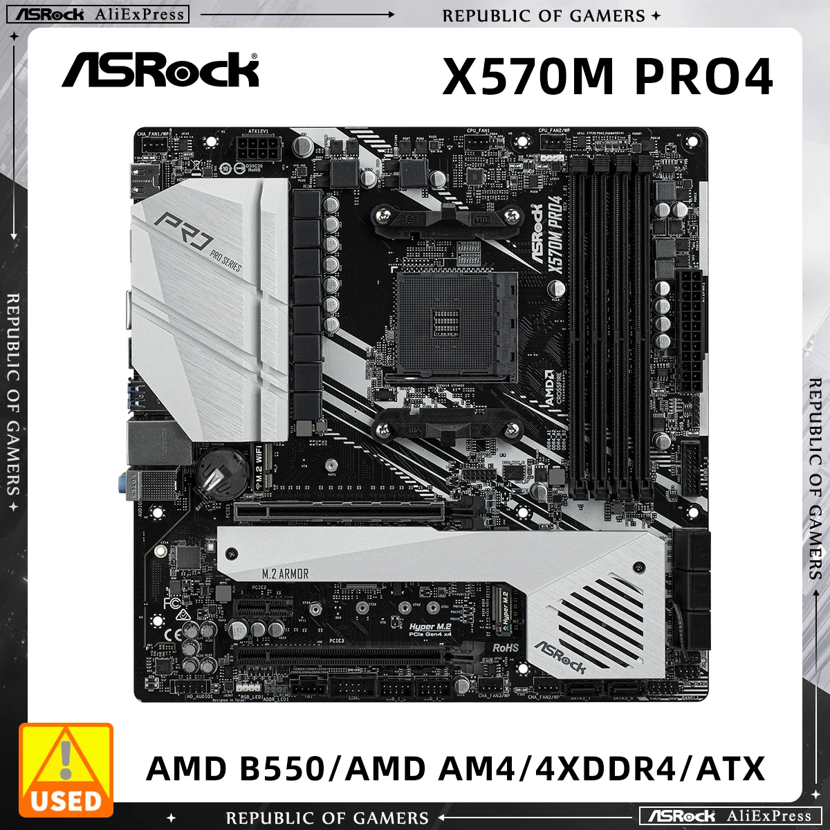 

Материнская плата ASRock X570M Pro4 AMD X570 с поддержкой 5800X 5700x3D 5600G 3600X CPU 4xDDR4 SATA3 PCIe 4.0 M.2 HDMI mATX AM4 Материнская плата