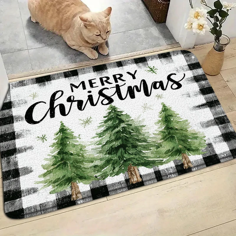 

Merry Christmas Doormat Christmas tree Snowman Carpet Home Living Room Soft Rug Bathroom Mat Kitchen Anti-Slip Floor Mat