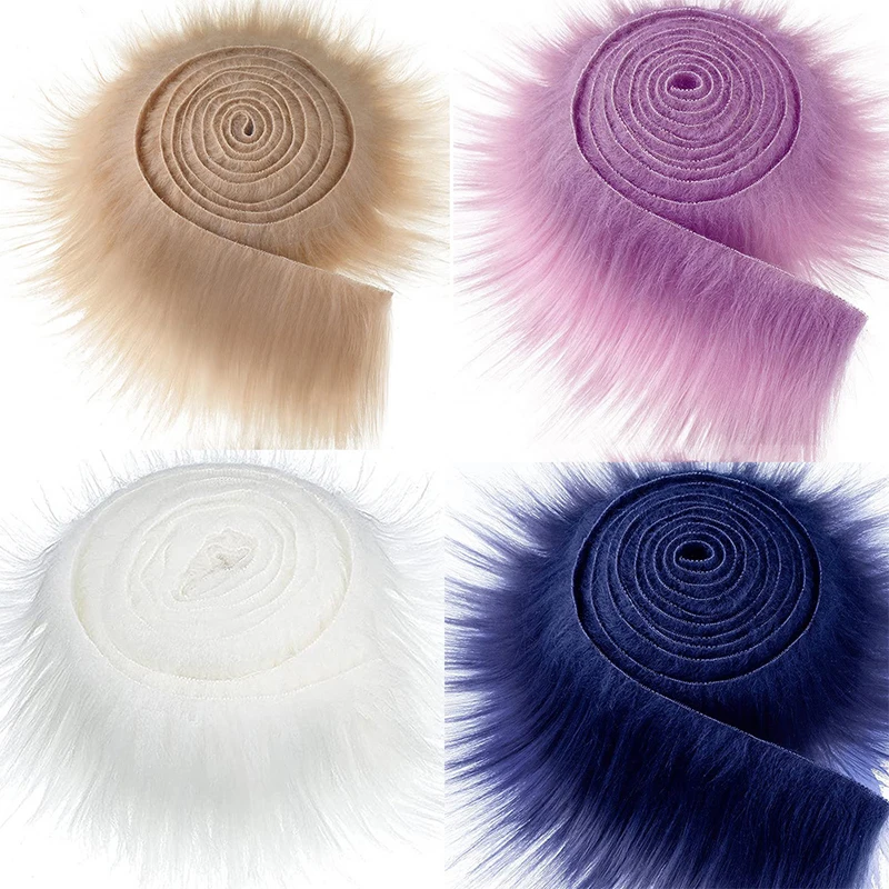 Faux Raccoon ขนสัตว์ริบบิ้นเทป DIY เย็บเสื้อผ้า Fluffy Trim ตัดผ้าตกแต่งบ้านเย็บเครื่องแต่งกายคอหมวก