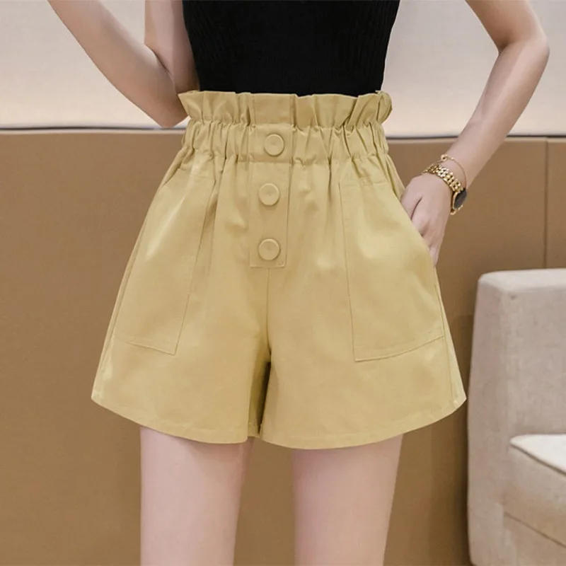 White Short Pants Woman Wide Loose High Waist Shorts for Women Baggy Low Price Classic Outfits Youthful Jorts Harajuku Fashion