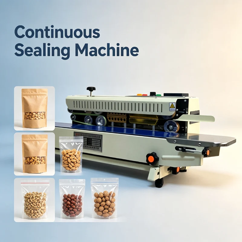 Commercial Automatic Continuous Seaer For Plastic Film Rice Bag Laundry Liquid Soap Packaging Bag Aluminum Foil Bag Sealing Mach