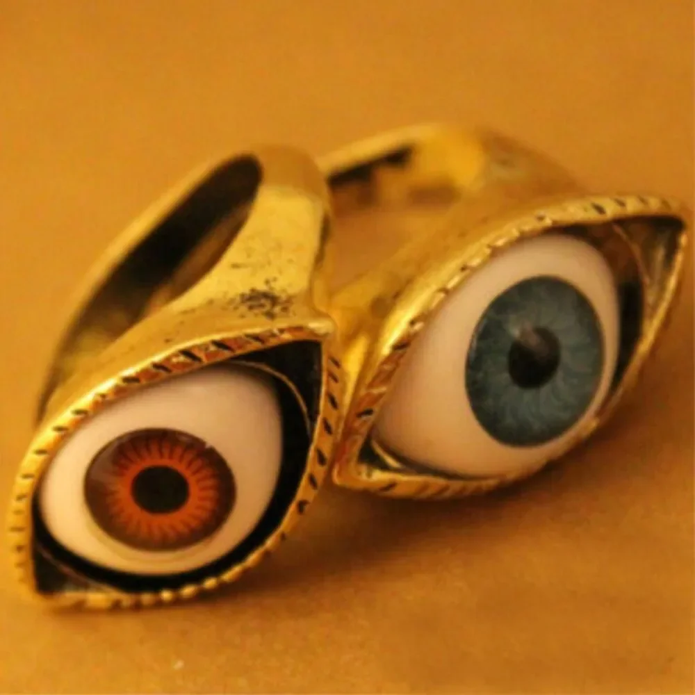 Vintage Gothic Fashion Hip Hop Devil\'s Eye Ring Vampire Punk Exaggerated Chic Ring Men\'s Personalized Creative Trend GiftJewelry