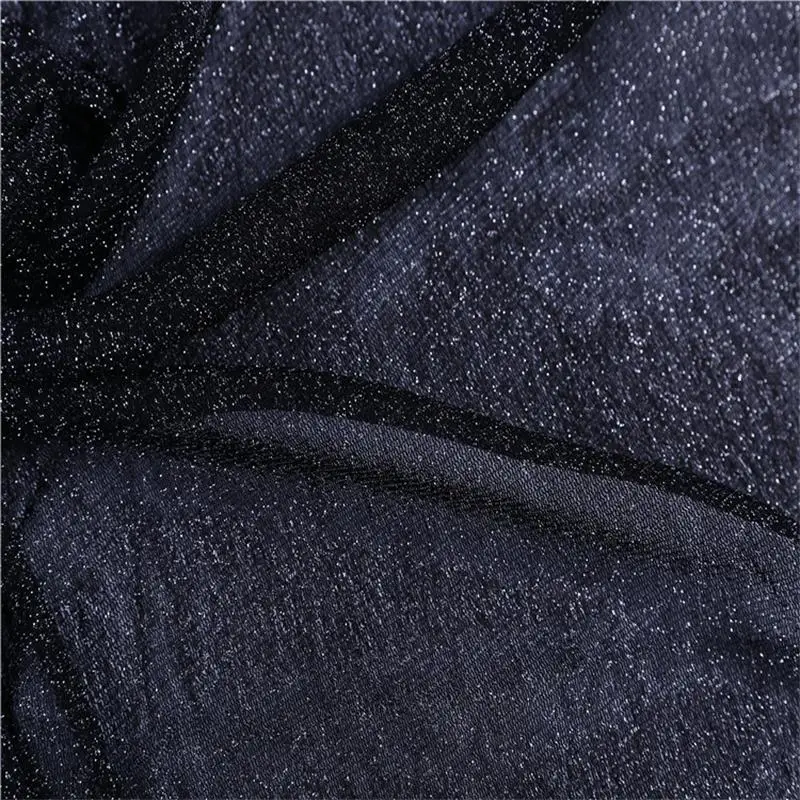 Shimmer Fabric Metallic Polyester Party Decoration Black Shiny Fabric for Dress Costumes Crafts Party Decoration 50cmx150cm